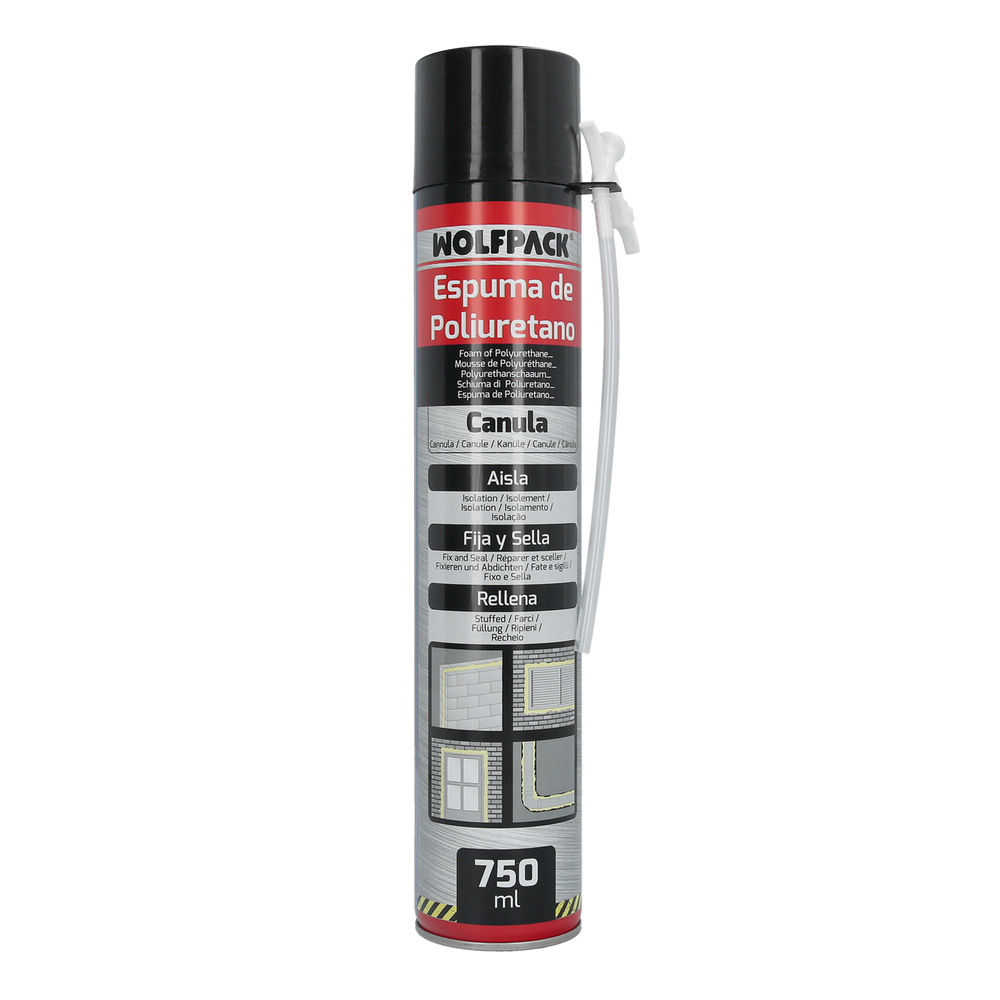 Espuma poliuretano 750 ml. con canula entry. - Contiene c&aacute;nula de aplicaci&oacute;n. - Capacidad: 750 ml.